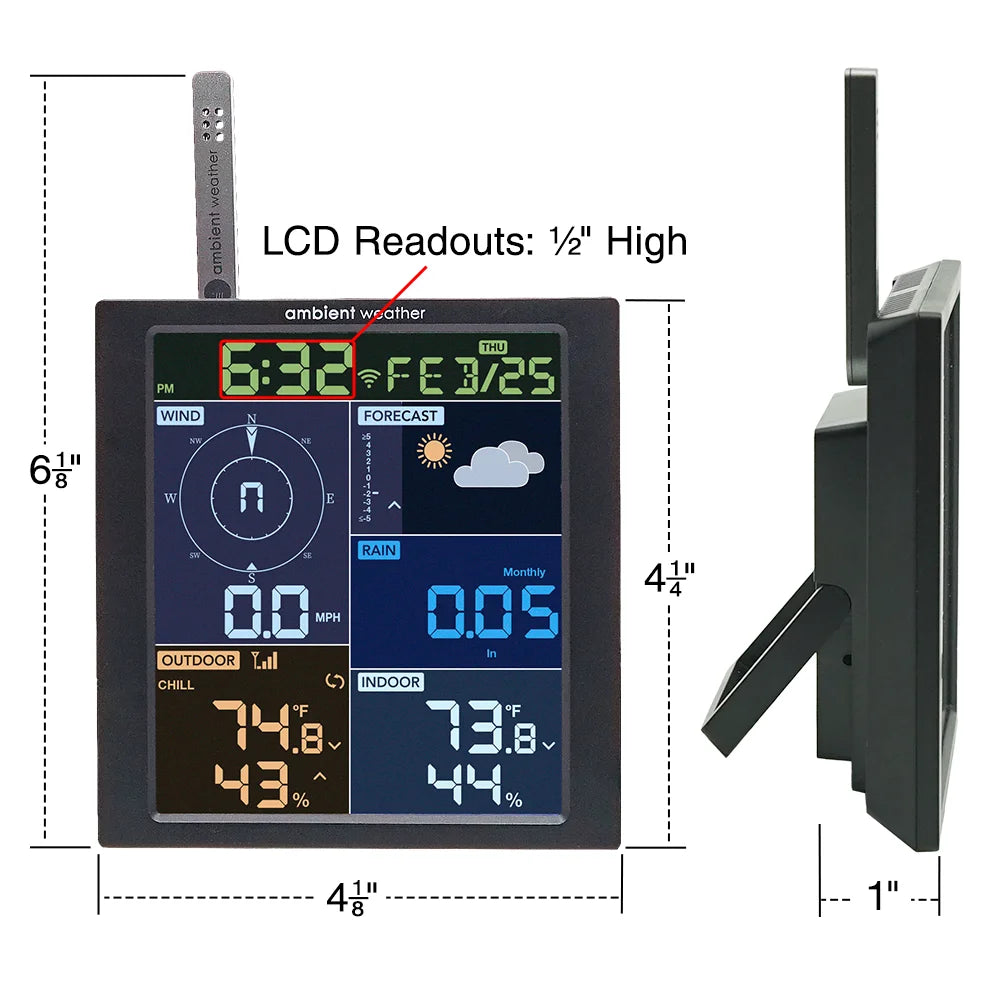 WS-1965 Residential Wi-Fi Weather Station with 9-Function Color Display