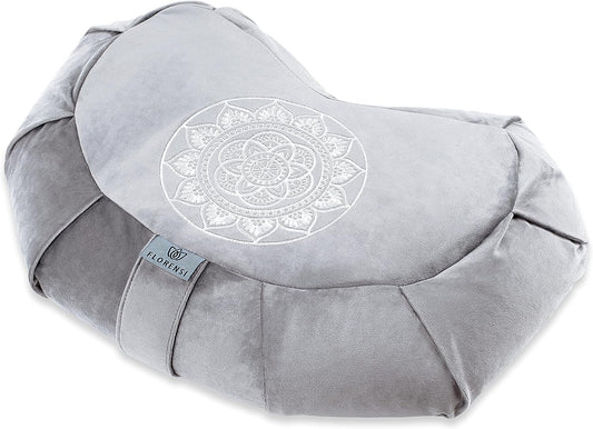 Meditation Cushion (16"X16"X5"), Large Velvet Meditation Pillow, Premium Yoga Pillow for Women and Men, Yoga Cushion, Meditation Pillows for Sitting on Floor, Buckwheat Meditation Cushions