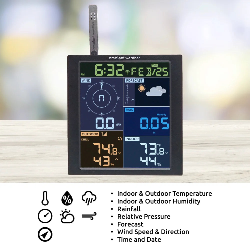 WS-1965 Residential Wi-Fi Weather Station with 9-Function Color Display